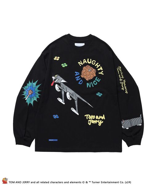 TOM&JERRY」 長袖Tシャツ「sequenzコラボ」 X-LARGE ブラック メンズ 