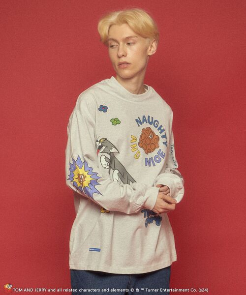 TOM&JERRY」 長袖Tシャツ「sequenzコラボ」 X-LARGE ブラック メンズ 