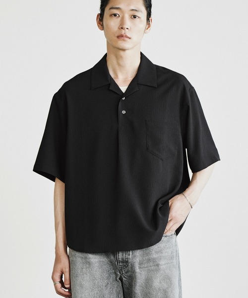 「WYM LIDNM」 半袖シャツ L チャコール メンズ_画像3