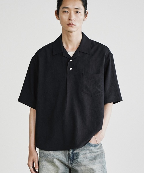 「WYM LIDNM」 半袖シャツ L チャコール メンズ_画像5