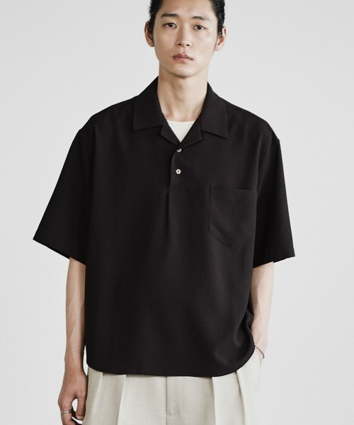 「WYM LIDNM」 半袖シャツ L チャコール メンズ_画像7