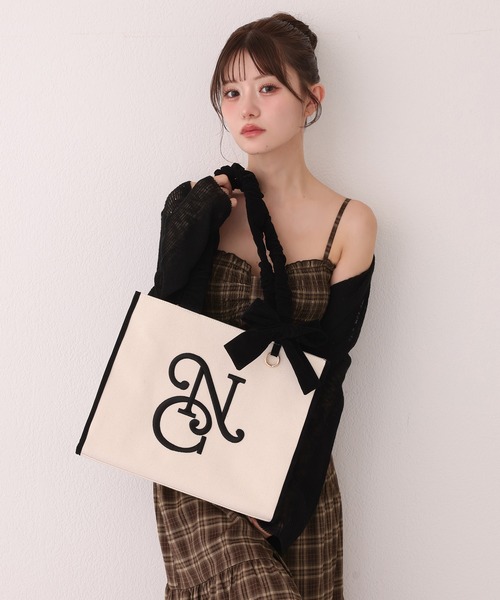 one after another NICE CLAUP トートバッグ 「WEB限定」ロゴ刺しゅう