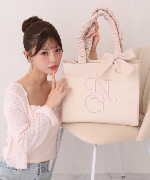one after another NICE CLAUP トートバッグ 「WEB限定」ロゴ刺しゅう