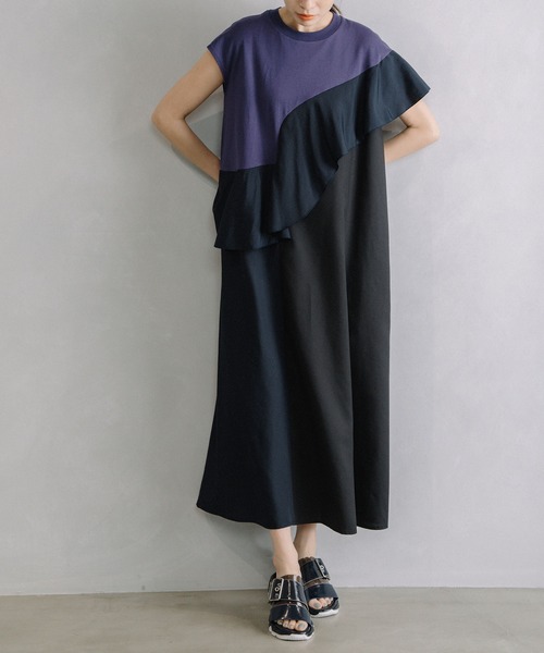 「MARECHAL TERRE」 ノースリーブワンピース MEDIUM ブラウン レディース_画像2