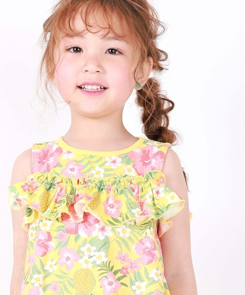 キッズ ワンピース 2着 DILASH ワンピース 肩開き2WAY花柄ワンピース キッズ 子供服