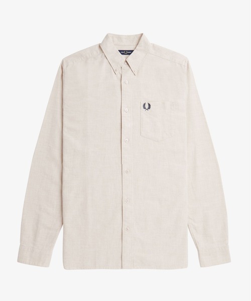 FRED PERRY 長袖シャツ ホワイト UK 10 FRED PERRY シャツ Oxford Shirt／オックスフォード長袖シャツ