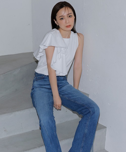 anuans（アニュアンス） tシャツ アシメフリルカットトップス 