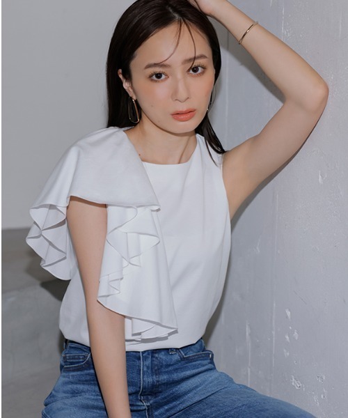 anuans（アニュアンス） tシャツ アシメフリルカットトップス 