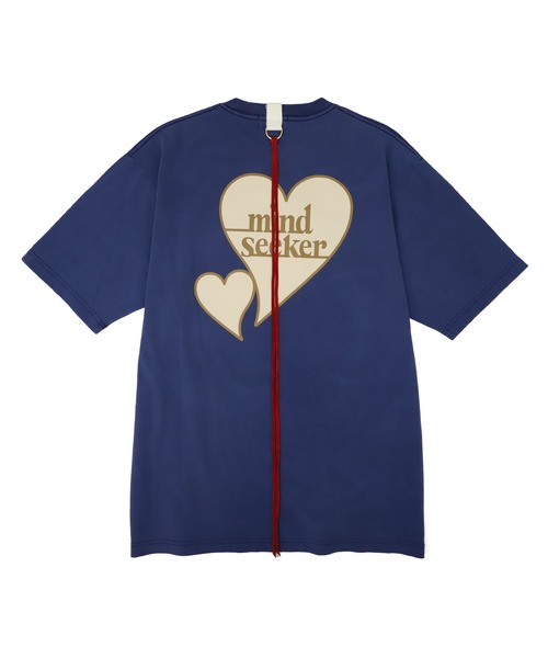Luamoda Heart Logo Tee サイズ2 青 mindseeker（マインドシーカー） tシャツ WHITE HEART LOGO PIGMENT
