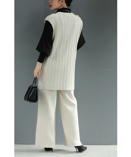 ヴェロモーダ Vero Moda 【 Single Knit Vest Women 】 ファッション レディースファッション トップス ベスト ジレ レデ Starting Over ベスト ジレ 3D総柄ニットベスト/レディース