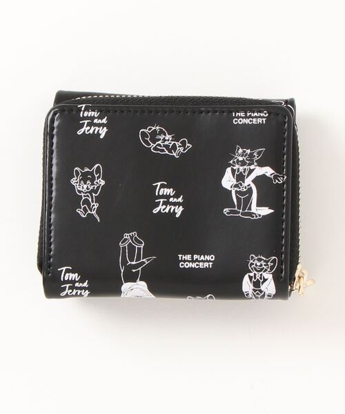 TOM and JERRY Piano Concertミニウォレット 白 黒 財布 「公式」TOM and JERRY Piano Concertミニウォレット