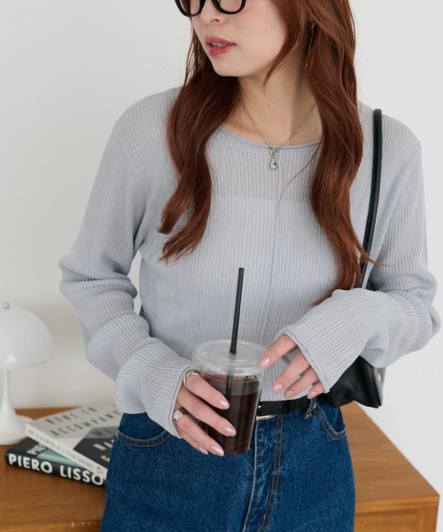 tシャツ 「セットアップ可能・さりげないラメが上品」ラメ裏毛プルオーバー レディース ANGIE tシャツ スラブ シアートップス (ラメ入り/ラメなし