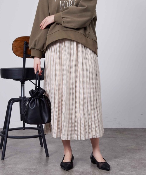 DT☆Intrend「ORTISEI2」メッシュ生地プリーツスカート Chez toi スカート メッシュプリーツスカート : ZOZOTOWN Yahoo