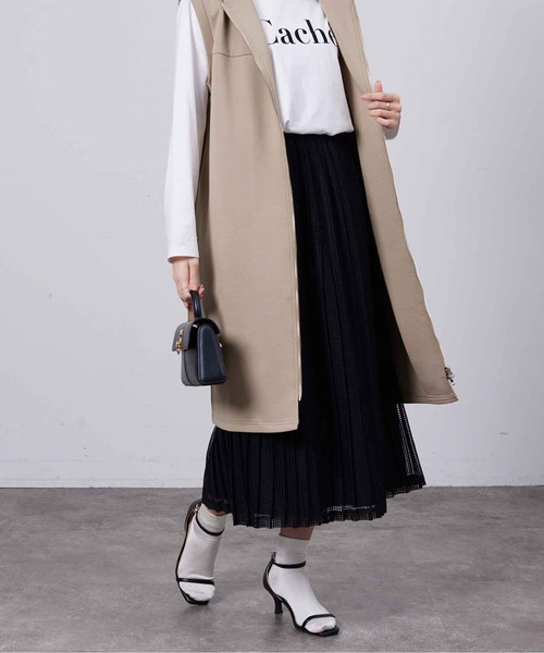 Chez toi スカート メッシュプリーツスカート : ZOZOTOWN Yahoo