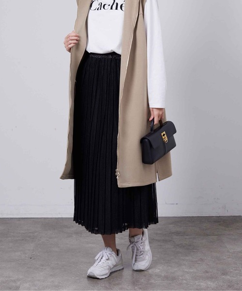 DT☆Intrend「ORTISEI2」メッシュ生地プリーツスカート Chez toi スカート メッシュプリーツスカート : ZOZOTOWN Yahoo