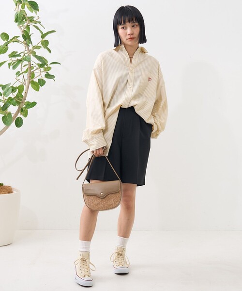 セザンヌ リネン＆シルク混紡 タック入り ショートパンツ ESTNATION / リネンシルク ショートパンツ｜ESTNATION ONLINE