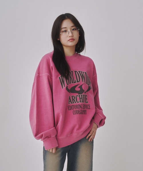 スウェット・トレーナー CODEGRAPHY Pigment Worldwide ARC Overfit Sweatshirt PIGMENT WORLDWIDE ARC OVER FIT SWEATSHIRT（スウェット