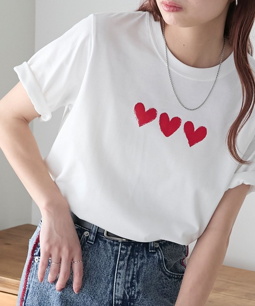 BONLECILL tシャツ ハートペイント半袖TEE レディース
