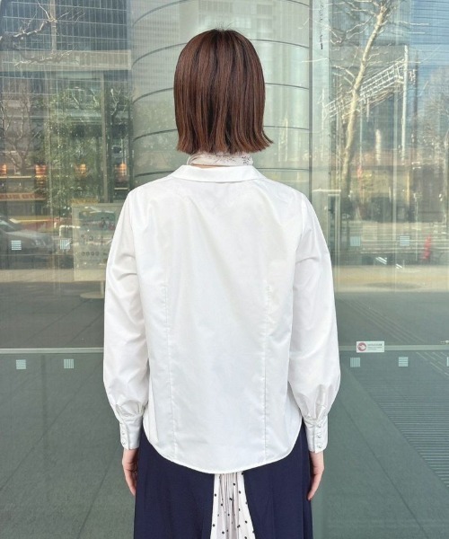 ブラウス シャツ パール釦Vネックシャツ/ananotherangelus/fint　フィント レディース an another angelus ブラウス シャツ パール釦Vネックシャツ