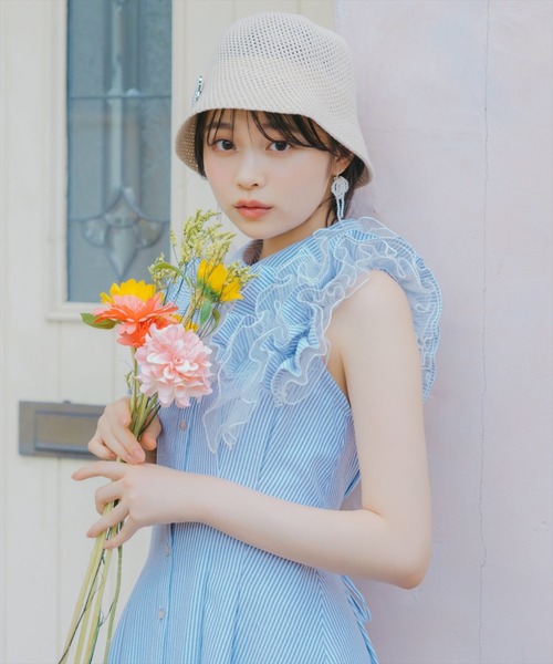 【新品、未使用】ウィルセレクション ストライプ フリル ワンピース セール】フリルストライプワンピース（ワンピース