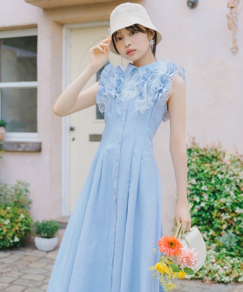 WILLSELECTION ウィルセレクション フリルストライプワンピース WILLSELECTION ワンピース フリルストライプワンピース