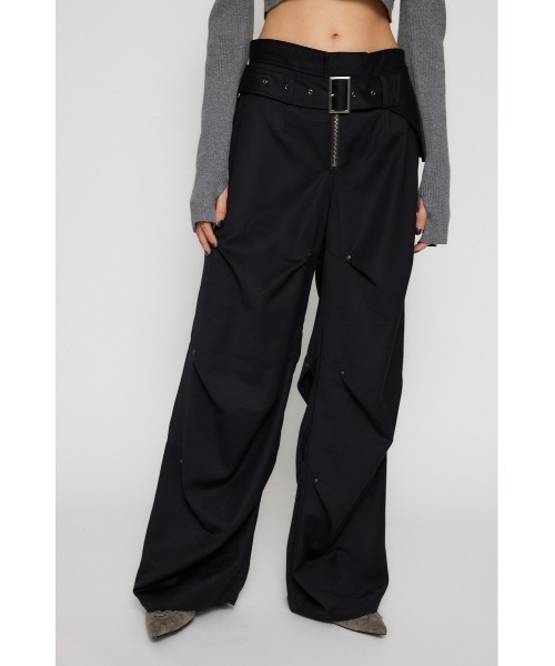 laguagem TUCK LOOSEY BELT パンツ 新品 LAGUA GEM スラックス パンツ TUCK LOOSEY BELT レディース
