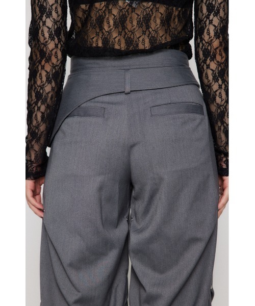 LAGUA GEM スラックス パンツ TUCK LOOSEY BELT レディース