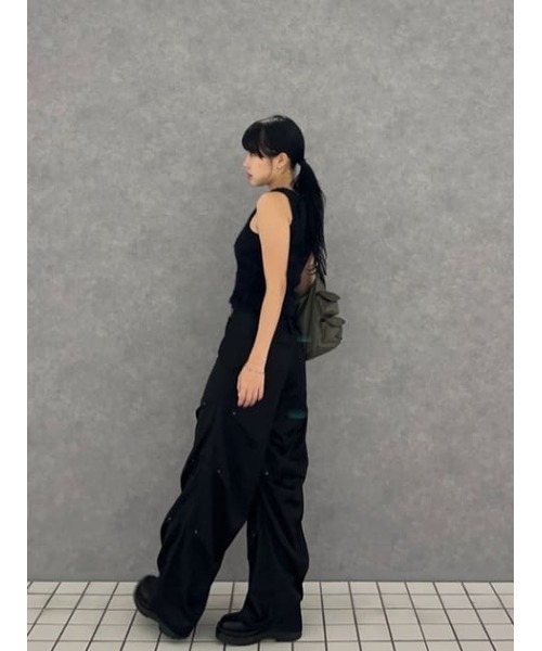LAGUA GEM スラックス パンツ TUCK LOOSEY BELT レディース