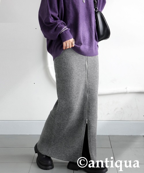 antiqua（アンティカ） スカート ダブルジップニットスカート