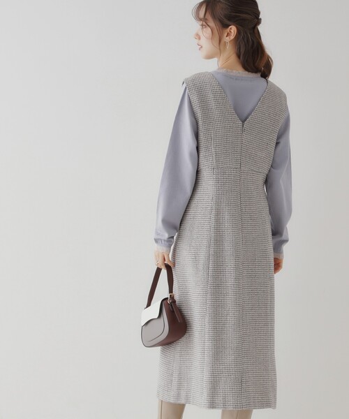 Couture Brooch ワンピース 「上品・こなれ感・千鳥ツイード柄」ラメ