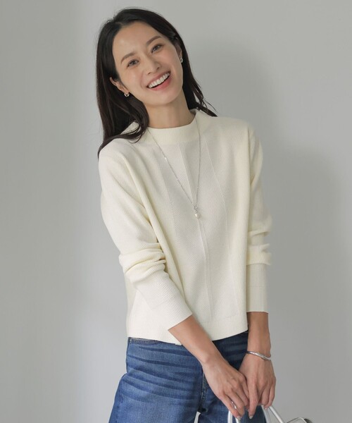 ニット セーター 「洗える」CLEAR COTTON BLEND ボトルネック ニット レディース