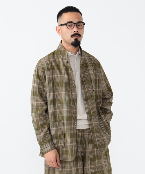 メンズ カフスジャケット BEAMS MEN｜BEAMS PLUS｜4ボタン メッシュ チェック カフス