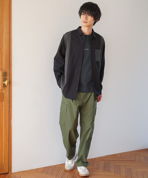 GLOBAL WORK（グローバルワーク） シャツ サラサマ切り替えシャツ/長袖