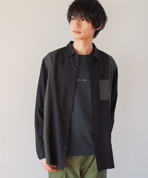 GLOBAL WORK（グローバルワーク） シャツ サラサマ切り替えシャツ/長袖