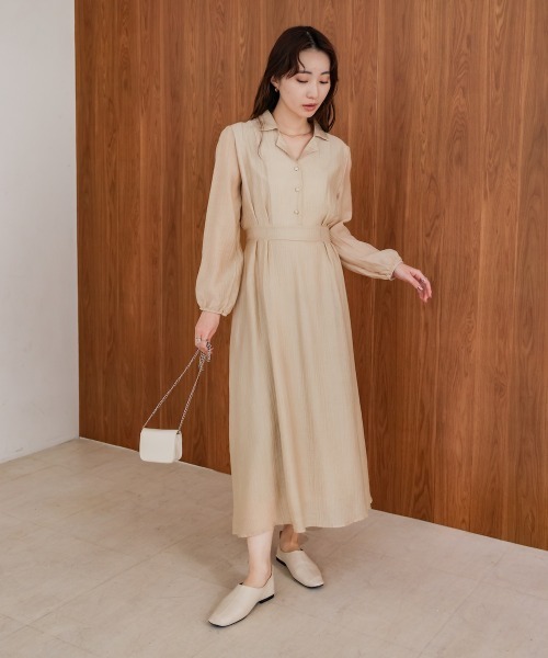 Bab」 長袖ワンピース S ベージュ レディース