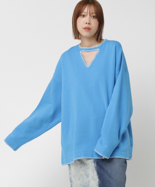 RNA（アールエヌエー） tシャツ M2409 ブランケットステッチクルー