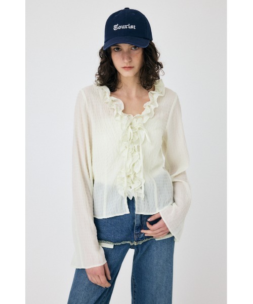 MOUSSY ブラウス シャツ LACE UP RUFFLE レディース : ZOZOTOWN