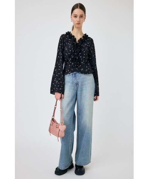 MOUSSY ブラウス シャツ LACE UP RUFFLE レディース : ZOZOTOWN
