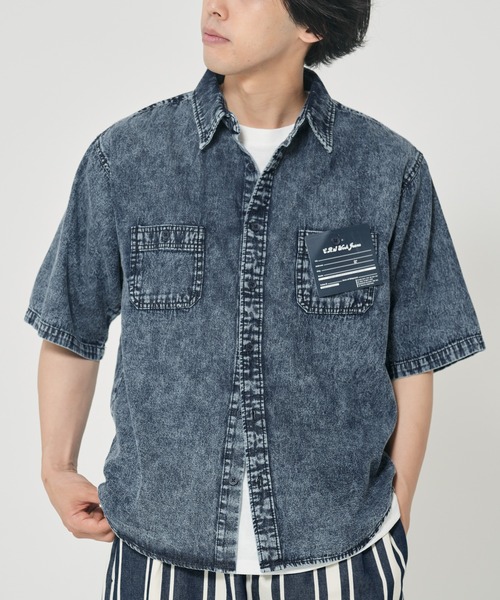CORISCO（コリスコ） シャツ 半袖 DENIM ケミカル半袖ワークシャツ(M1