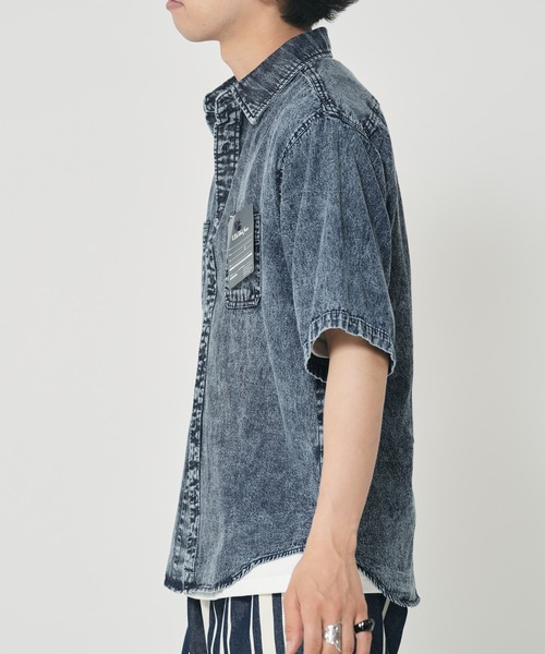 CORISCO（コリスコ） シャツ 半袖 DENIM ケミカル半袖ワークシャツ(M1