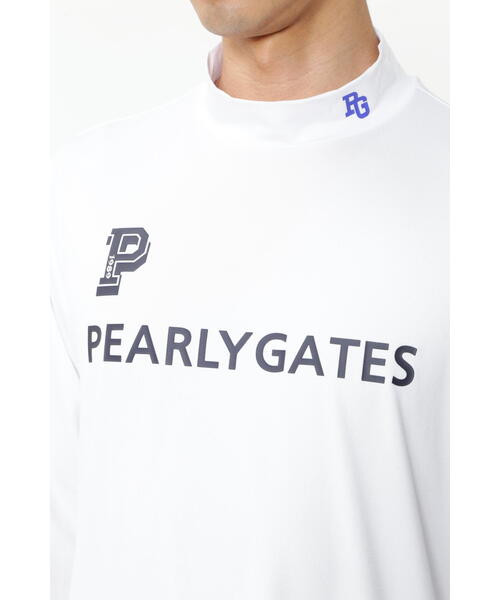 PEARLY GATES ベアカノコ 半袖モックネックTシャツ ホワイト 1 PG is PG ベアカノコ半袖ハイネックカットソー | PEARLY GATES