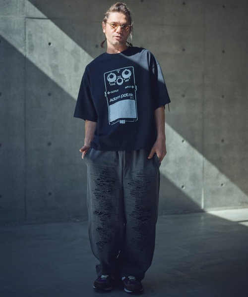 tシャツ 「ADAMPATEK/アダムパテック」distortion short sleeve T/エフェクタープリント半袖T レディース ADAM PATEK tシャツ ADAMPATEK/distortion short sleeve T