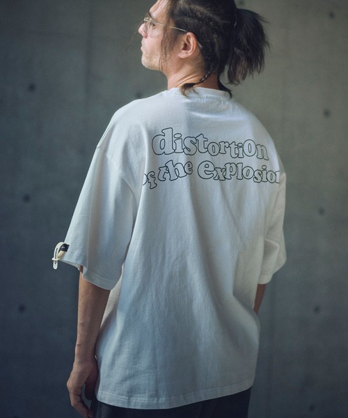tシャツ 「ADAMPATEK/アダムパテック」distortion short sleeve T/エフェクタープリント半袖T レディース ADAMPATEK/distortion short sleeve T/エフェクタープリント半袖