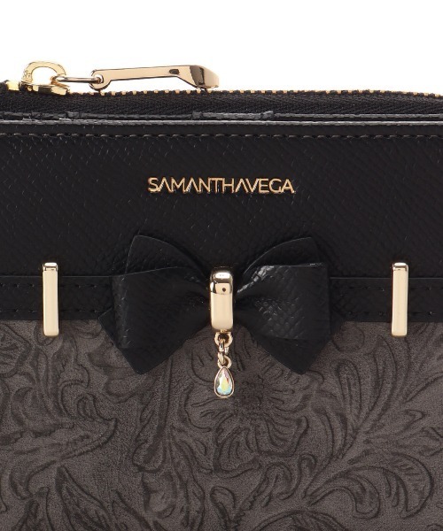 大人気!! SAMANTHAVEGA フローラルアクセントリボン折財布 Samantha Vega 財布 フローラルアクセントリボン折財布