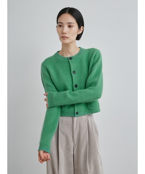 【MIESROHEミースロエ】新品未使用コンパクトカーディガン ミースロエ シャギーコンパクトカーディガン MIESROHE 赤 カーディガン