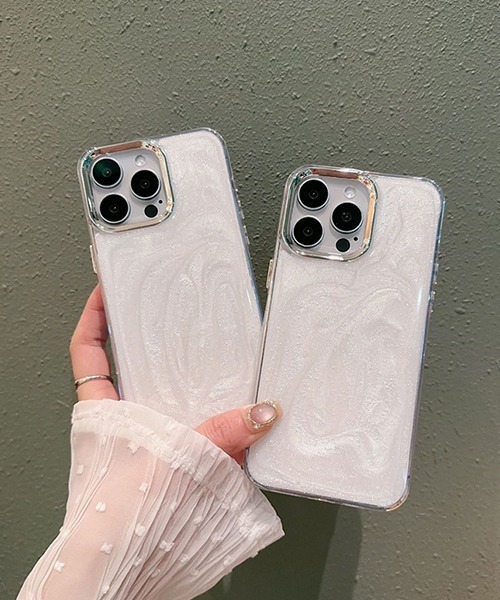 c.u.l スマホケース ニュアンスグリッター クリア iPhoneカバー iphone