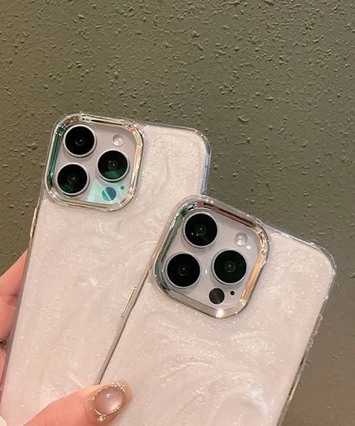 c.u.l スマホケース ニュアンスグリッター クリア iPhoneカバー iphone