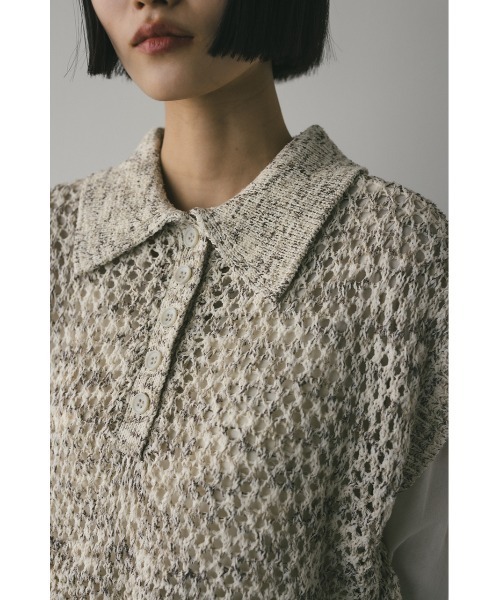 ニット セーター クロシェレースポロニット レディース STYLEMIXER ニット セーター 「再入荷！」クロシェポロニット
