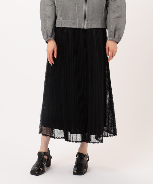 ギャバジンKT　レースプリーツロングスカート Gabardine K.T スカート T／Cレース プリーツスカート