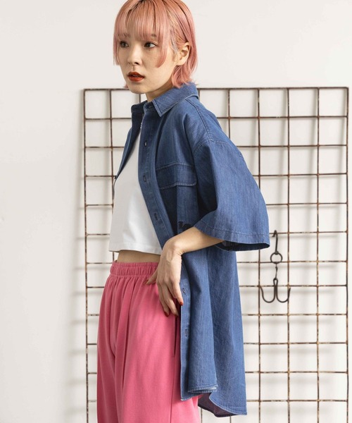 「PBLIM」 半袖シャツ FREE ブルー レディース_画像8